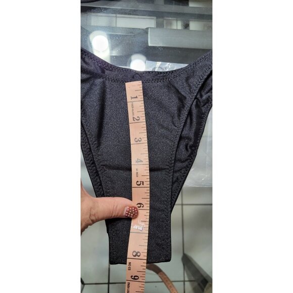 SAME Los Angeles Swim Bikini Set 2Pc Top Double Layer Weist Bottom Black  SZ M - Picture 7 of 10